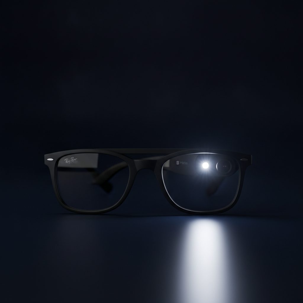 Ray-Ban Meta glasses with LED recording light on